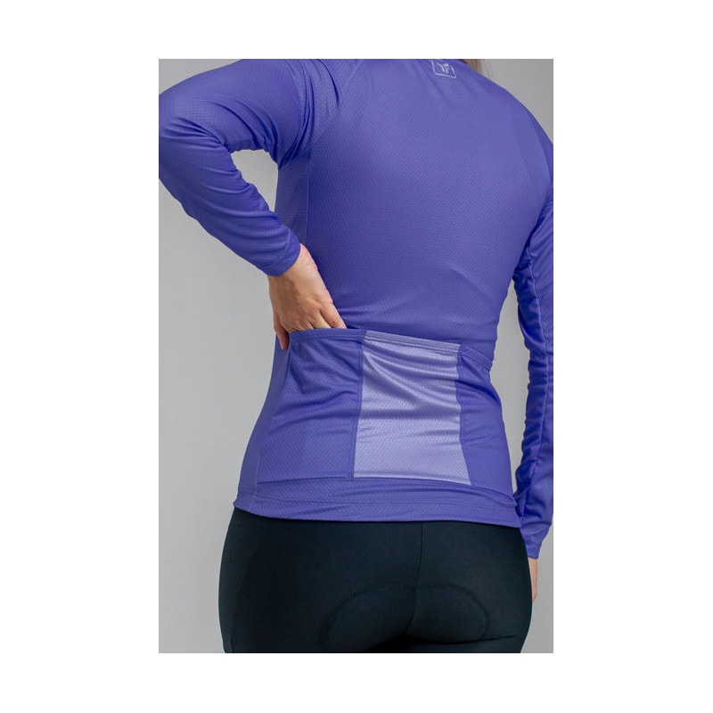 CAMISA DE CICLISMO FREE FORCE BASIC MANGA LONGA HORTENSIA FEMININA