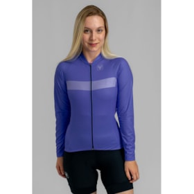 CAMISA DE CICLISMO FREE FORCE BASIC MANGA LONGA HORTENSIA FEMININA