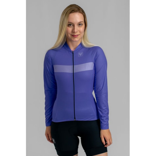 CAMISA DE CICLISMO FREE FORCE BASIC MANGA LONGA HORTENSIA FEMININA