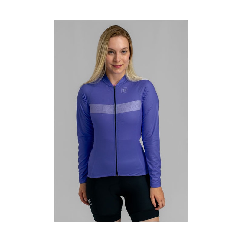 CAMISA DE CICLISMO FREE FORCE BASIC MANGA LONGA HORTENSIA FEMININA