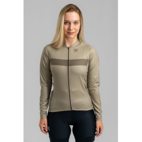 CAMISA DE CICLISMO FREE FORCE BASIC MANGA LONGA MASCAVO FEMININA