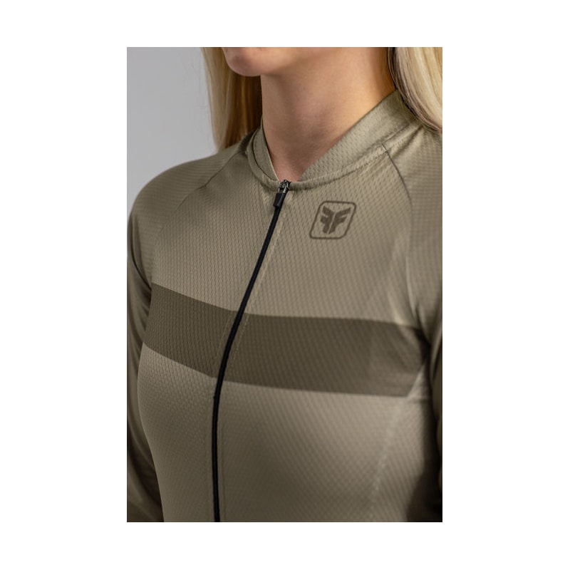CAMISA DE CICLISMO FREE FORCE BASIC MANGA LONGA MASCAVO FEMININA