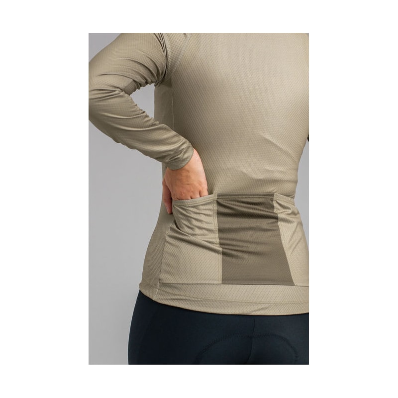 CAMISA DE CICLISMO FREE FORCE BASIC MANGA LONGA MASCAVO FEMININA