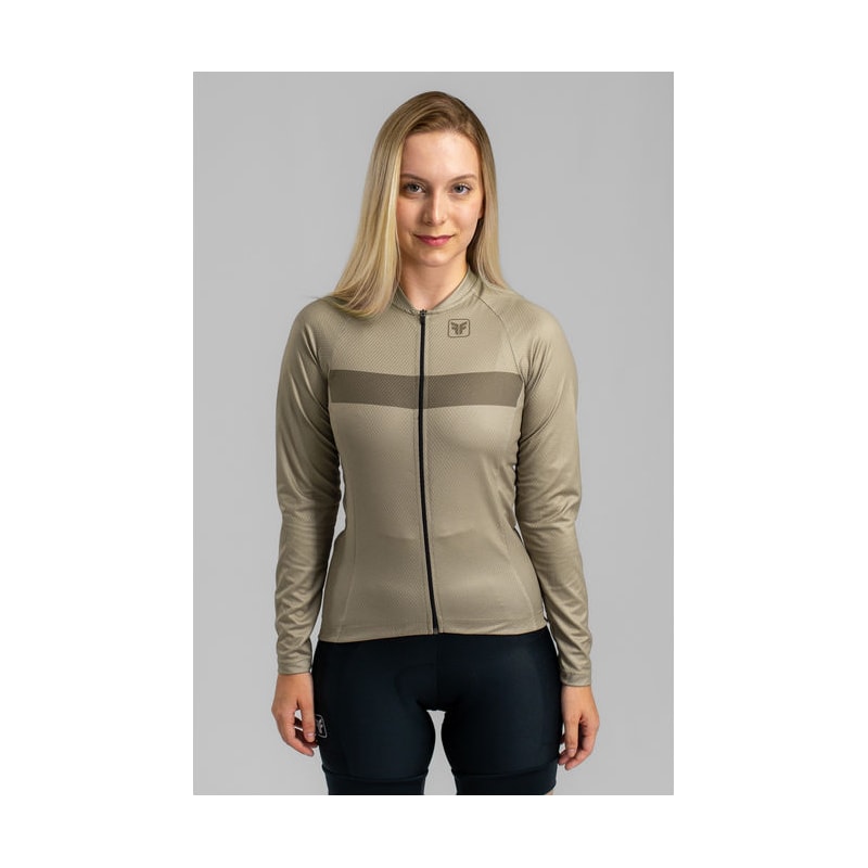 CAMISA DE CICLISMO FREE FORCE BASIC MANGA LONGA MASCAVO FEMININA