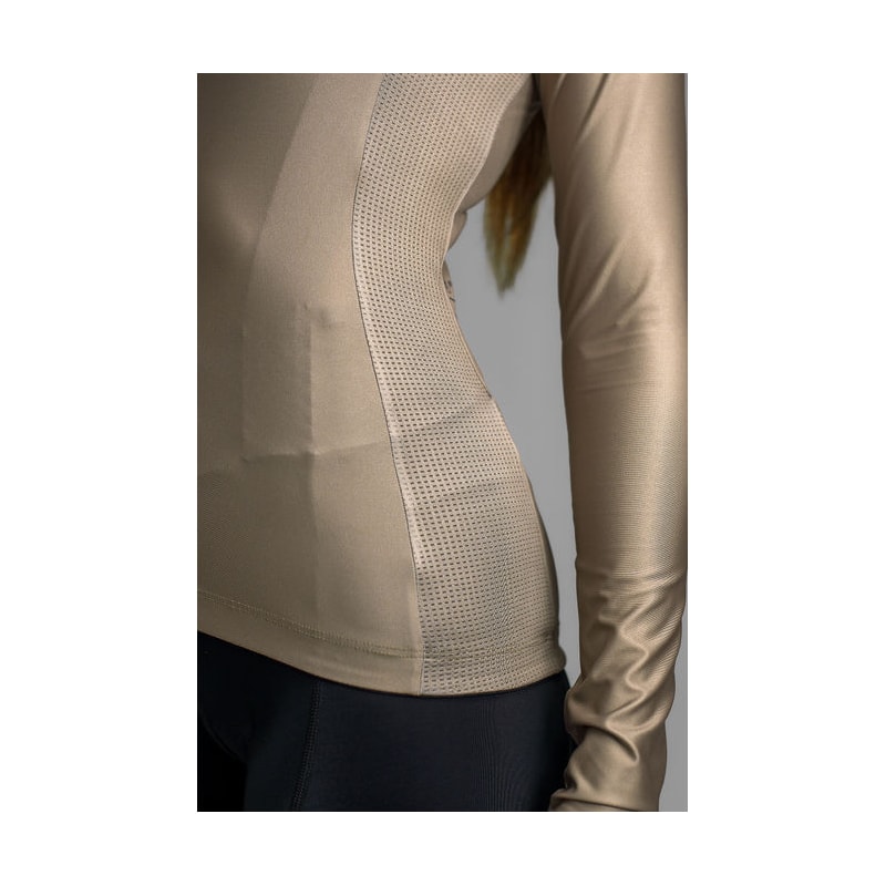 CAMISA DE CICLISMO FREE FORCE TRAINING MANGA LONGA MASCAVO FEMININA