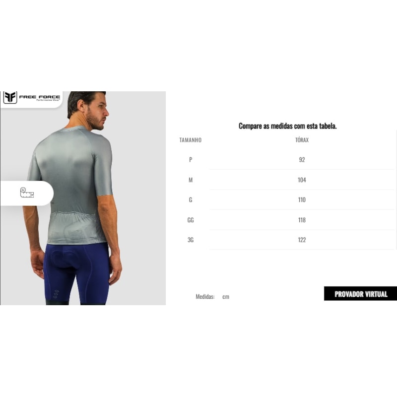 CAMISA DE CICLISMO FREE FORCE TRAINING WHITE MASCULINA