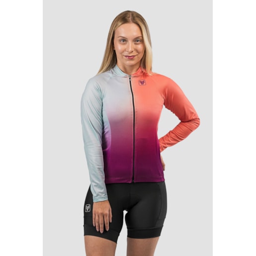 CAMISA DE CICLISMO MANGA LONGA FREE FORCE BASIC TWISTER FEMININA