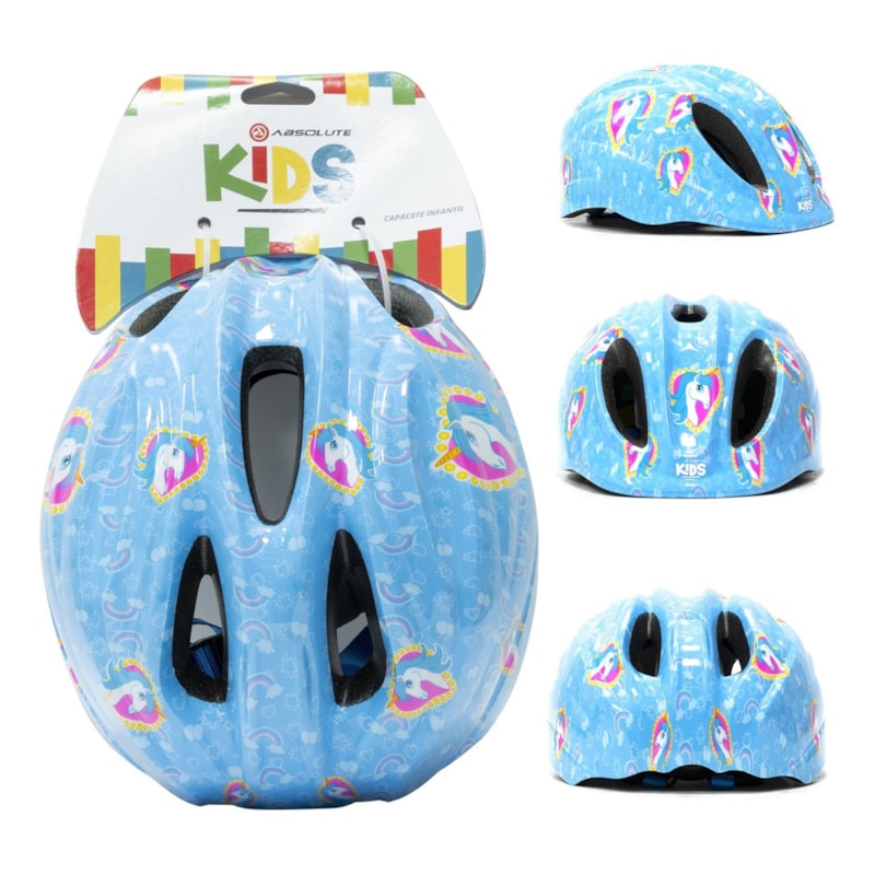 CAPACETE ABSOLUTE KIDS DANCE UNICORNIO AZUL