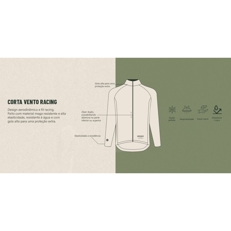 CORTA VENTO NOMAD RACING APEX 2024 MASCULINO BEGE