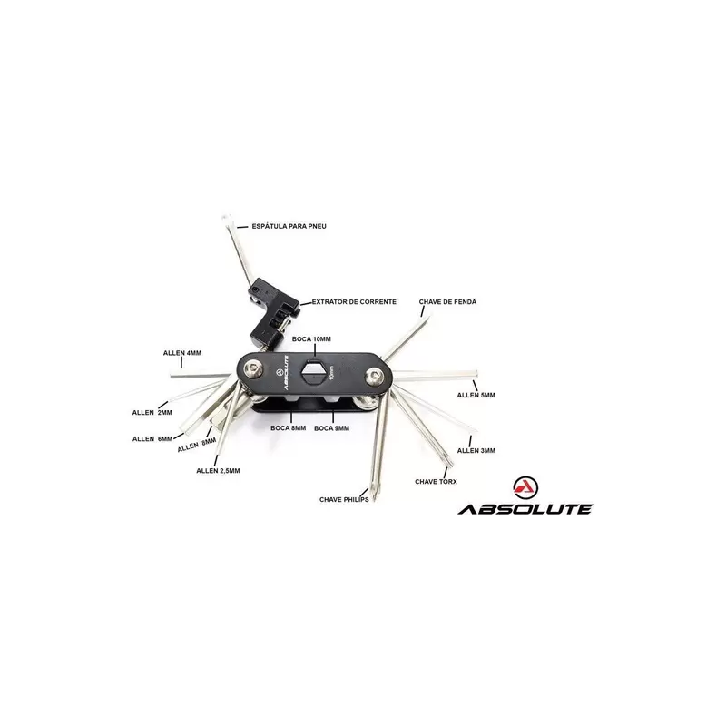 KIT FERRAMENTA ABSOLUTE TK15 15 FUNÇÕES