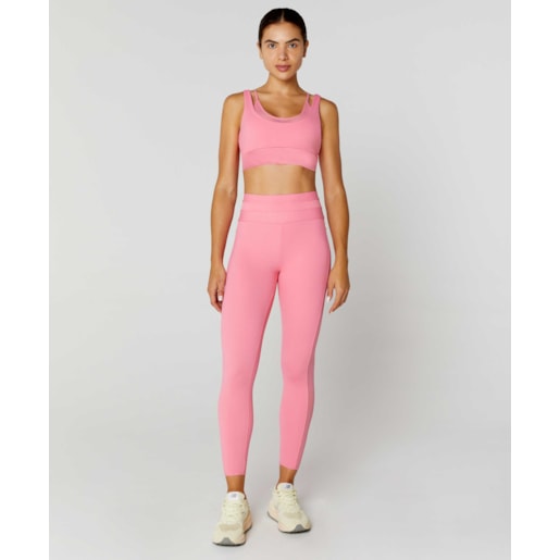 LEGGING ALTO GIRO 7/8 C/ BOLSOS E RECORTE TULE FEMININO