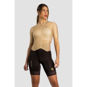 MACAQUINHO CICLISMO FREE FORCE TRAINING BROWNISH FEMININO