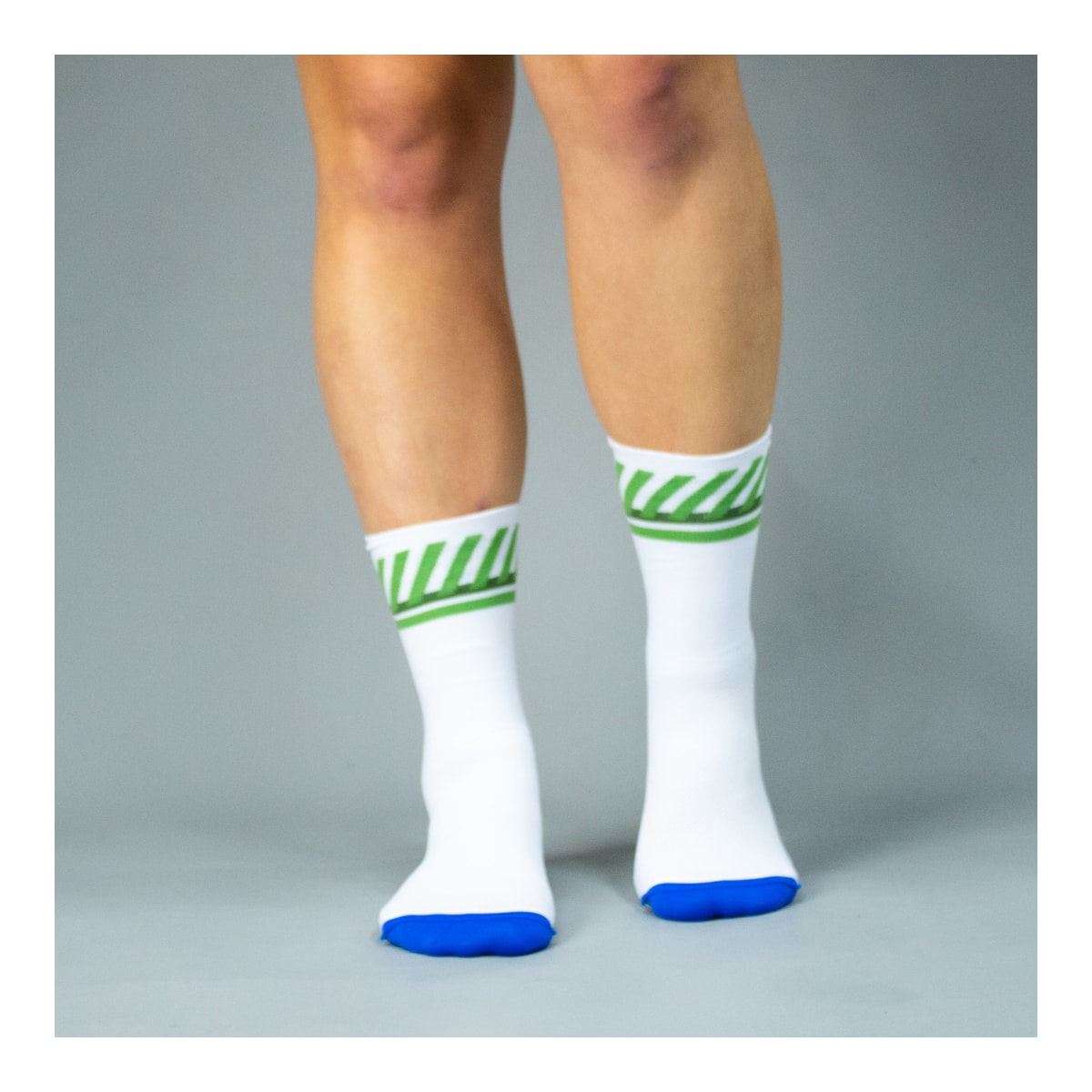 MEIA CICLISMO WOOM GEARLAB PERFORMANCE UNISSEX BRANCO/VERDE