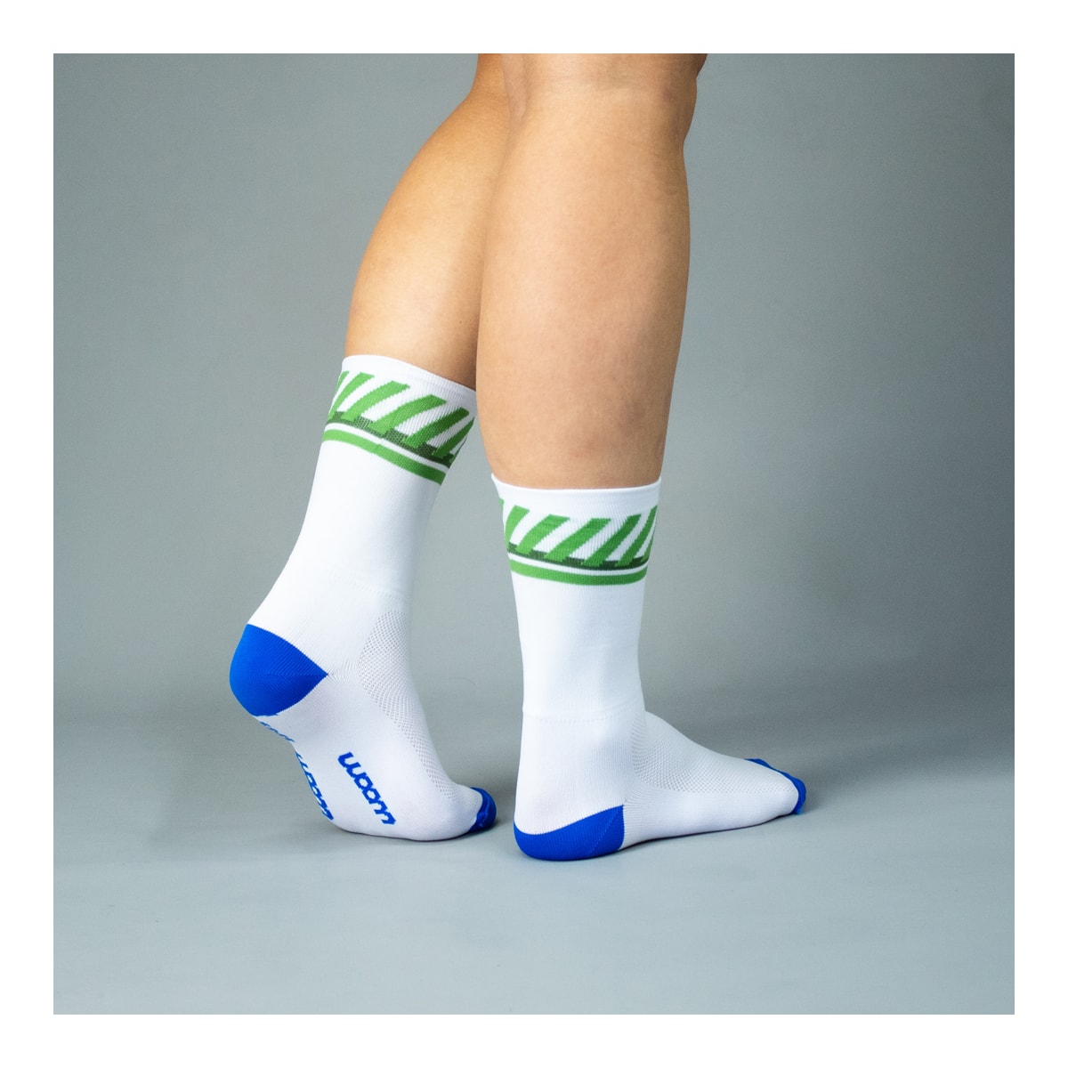 MEIA CICLISMO WOOM GEARLAB PERFORMANCE UNISSEX BRANCO/VERDE