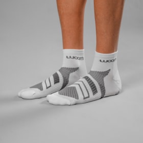 MEIA CICLISMO WOOM RUNNING CANO CURTO MASCULINA COR:BRANCA TAMANHO:39-44