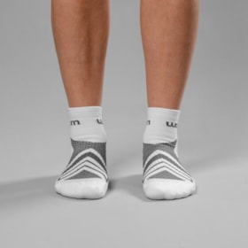 MEIA CICLISMO WOOM RUNNING CANO CURTO MASCULINA COR:BRANCA TAMANHO:39-44