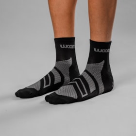 MEIA CICLISMO WOOM RUNNING CANO CURTO MASCULINA PRETO TAMANHO:39-44