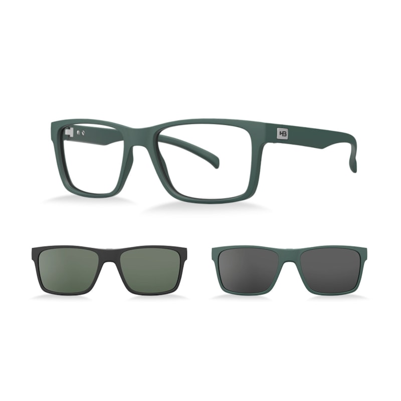 OCULOS HB PRESTO 2.0 M C/ CLIP VERDE MILITAR/CINZA