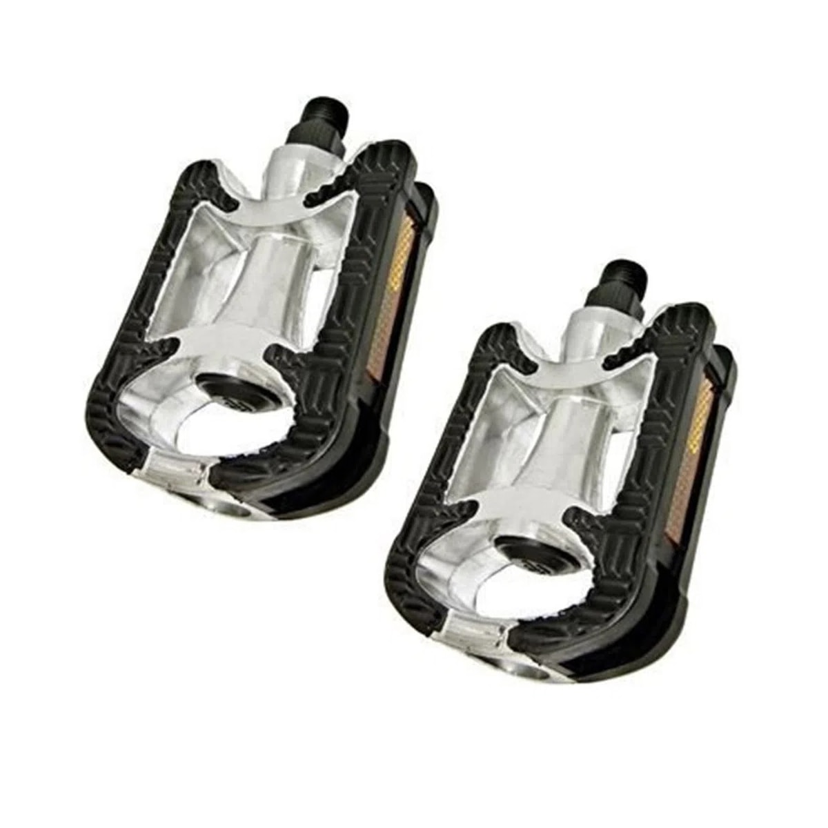 PEDAL PASSEIO ALUMINIO EMBORRACHADO ROSCA GROSSA