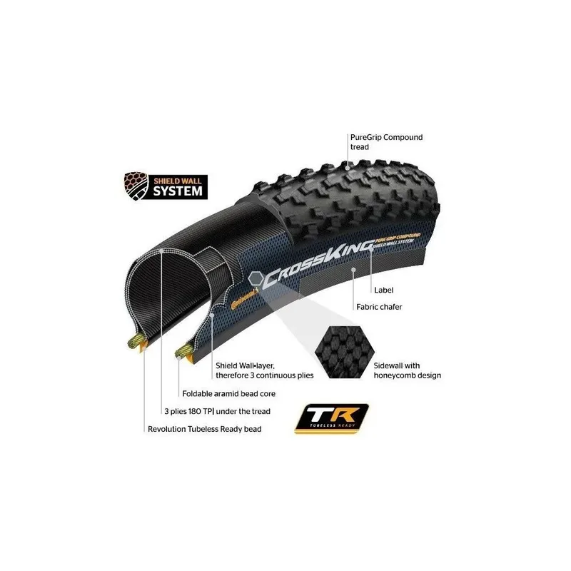 PNEU 29 X 2.2 CONTINENTAL CROSS KING PERFORMANCE (TUBELESS) COR:PRETO;TAMANHO:U