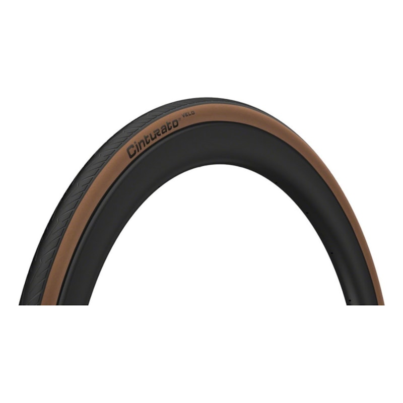 PNEU 700x28C PIRELLI CINTURATO VELO TUBELESS C/ FAIXA MARROM