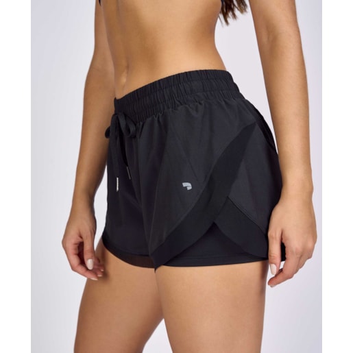 SHORTS ALTO GIRO RECORTES TULE REGULAGEM COS FEMININO