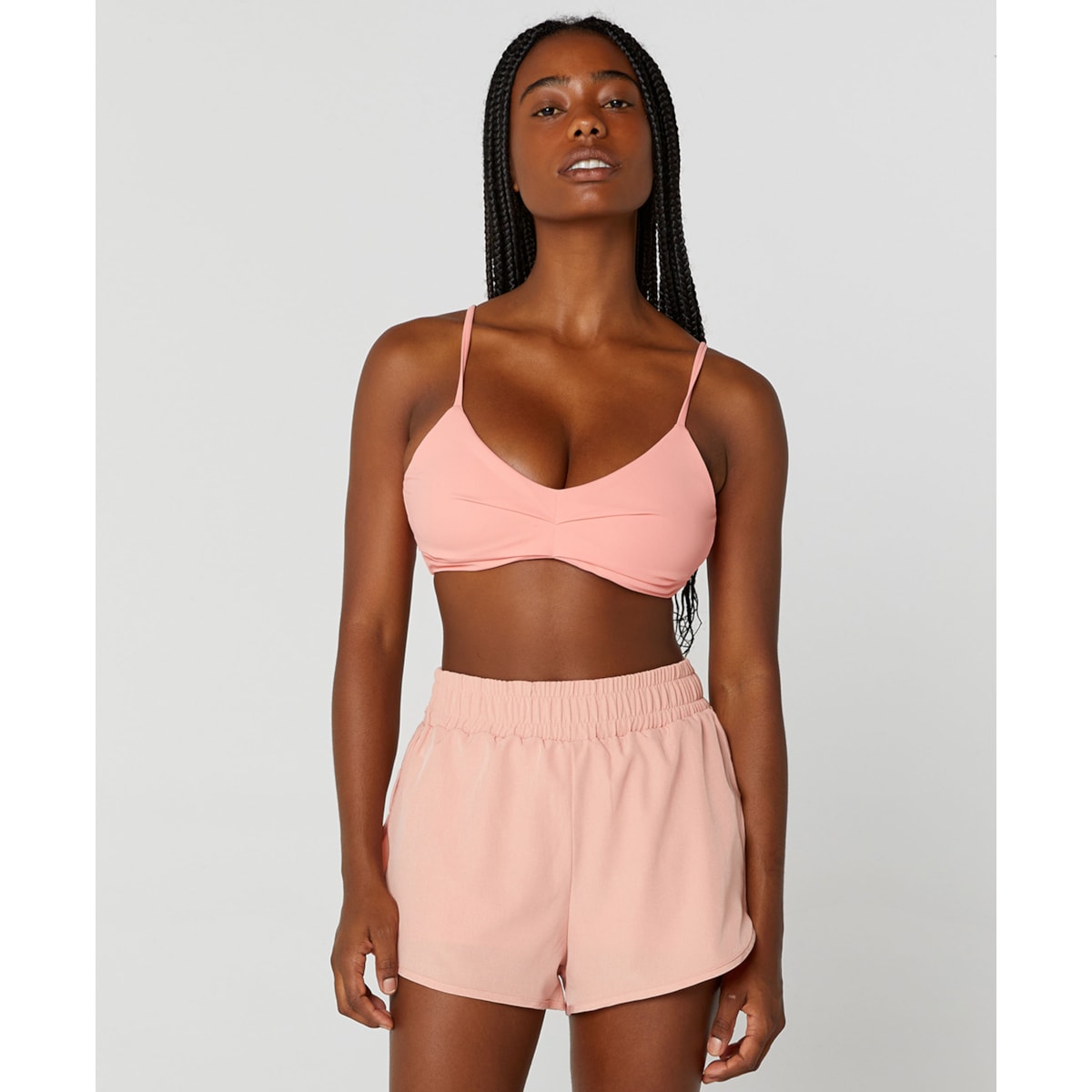TOP ALTO GIRO ETERNO COSTAS DECOTADA LISO FEMININO