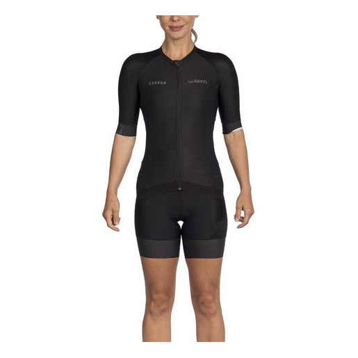 TOP WOOM TRIATHLON C/MANGA CARBON BLACK LEGEND 2022 FEMININO