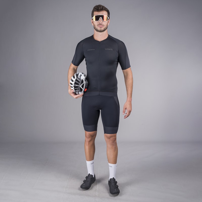 TOP WOOM TRIATHLON C/MANGA CARBON BLACK MASCULINO 2023
