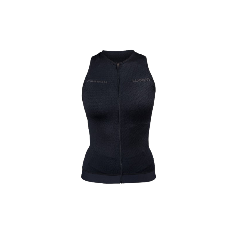 TOP WOOM TRIATHLON S/ MANGA CARBON STORM FEMININO